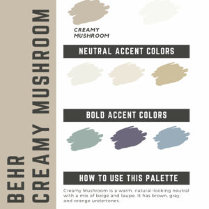 Behr Creamy Mushroom Paint Color Palette