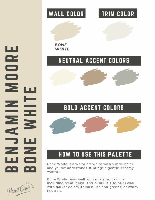 Benjamin Moore Bone White Paint Color Palette