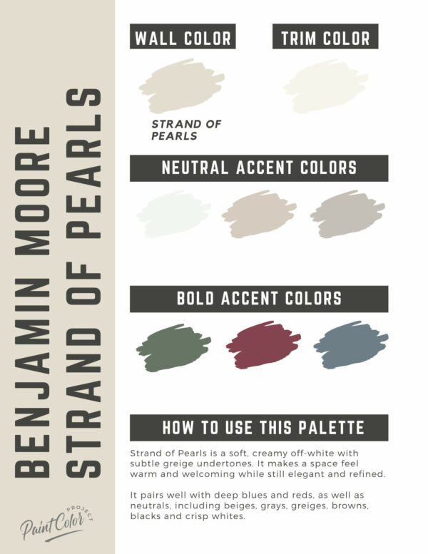Benjamin Moore Strand of Pearls Paint Color Palette