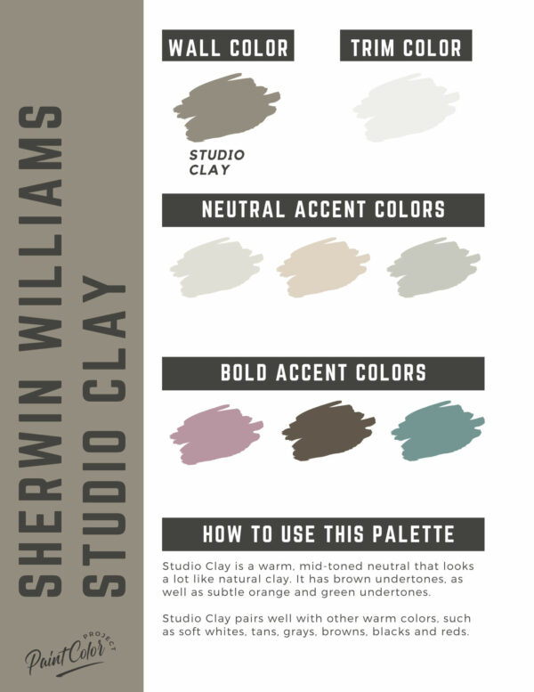 Sherwin Williams Studio Clay Paint Color Palette