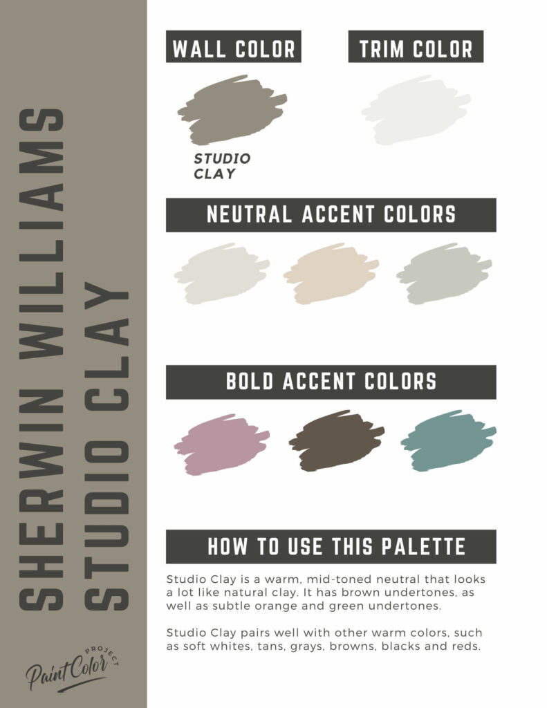 Sherwin Williams Studio Clay Paint Color Palette - The Paint Color Project
