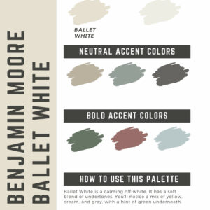Benjamin Moore Ballet White Paint Color Palette