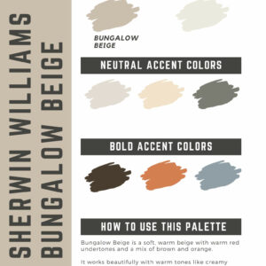 Sherwin Williams Bungalow Beige Paint Color Palette