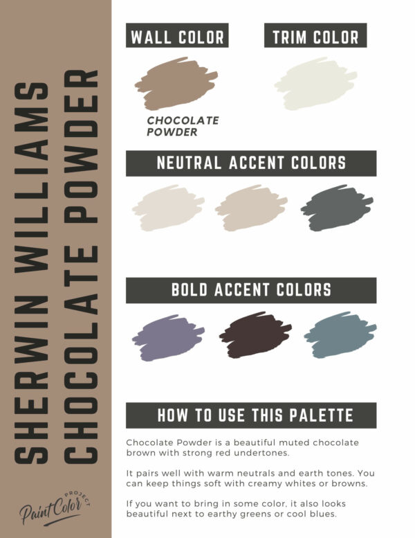 Sherwin Williams Chocolate Powder Paint Color Palette