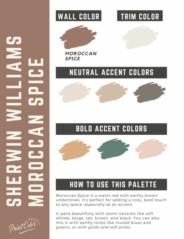 Sherwin Williams Moroccan Spice Paint Color Palette