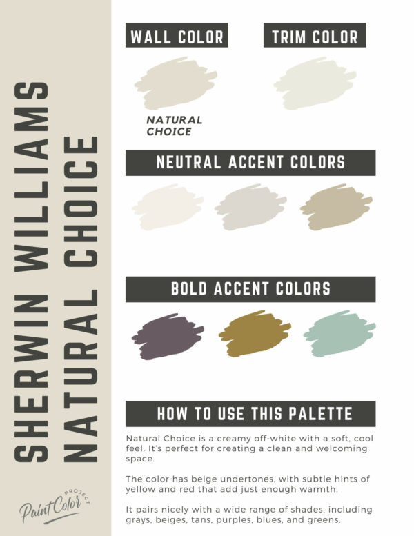 Sherwin Williams Natural Choice Paint Color Palette
