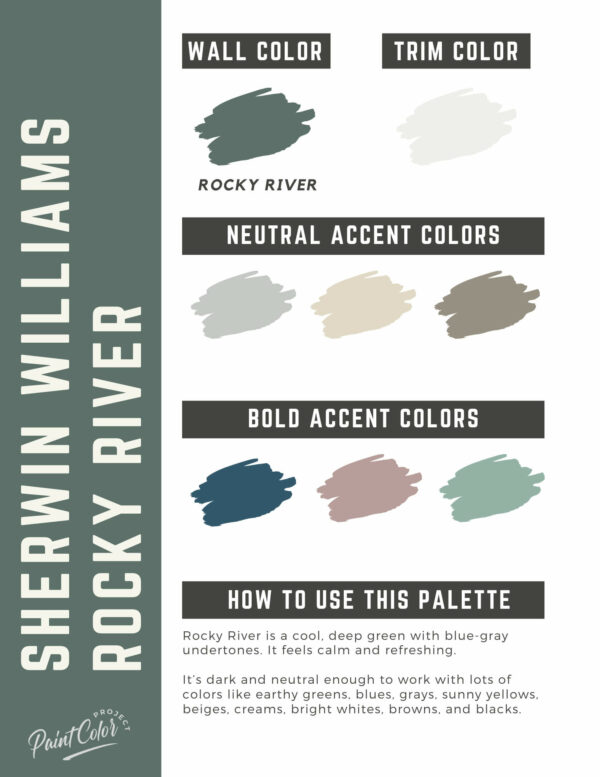 Sherwin Williams Rocky River Paint Color Palette