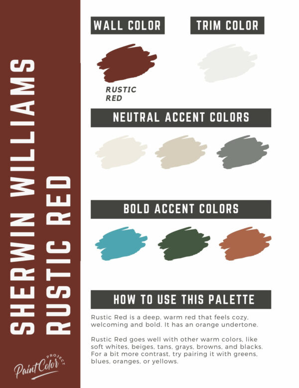 Sherwin Williams Rustic Red Paint Color Palette