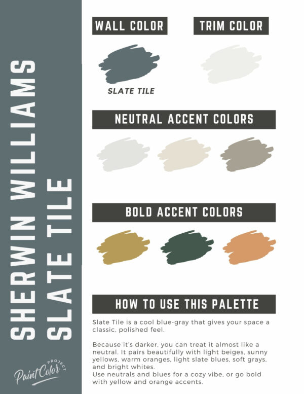 Sherwin Williams Slate Tile Paint Color Palette