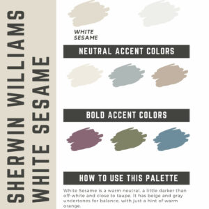 Sherwin Williams White Sesame Paint Color Palette