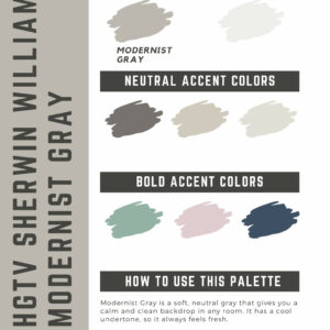 HGTV Home Sherwin Williams Modernist Gray Paint Color Palette