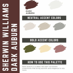 Sherwin Williams Dark Auburn Paint Color Palette
