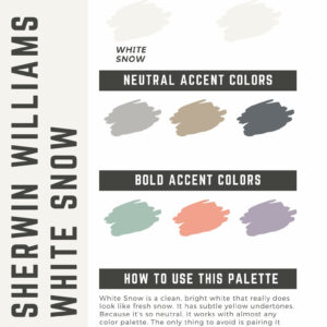 Sherwin Williams White Snow Paint Color Palette