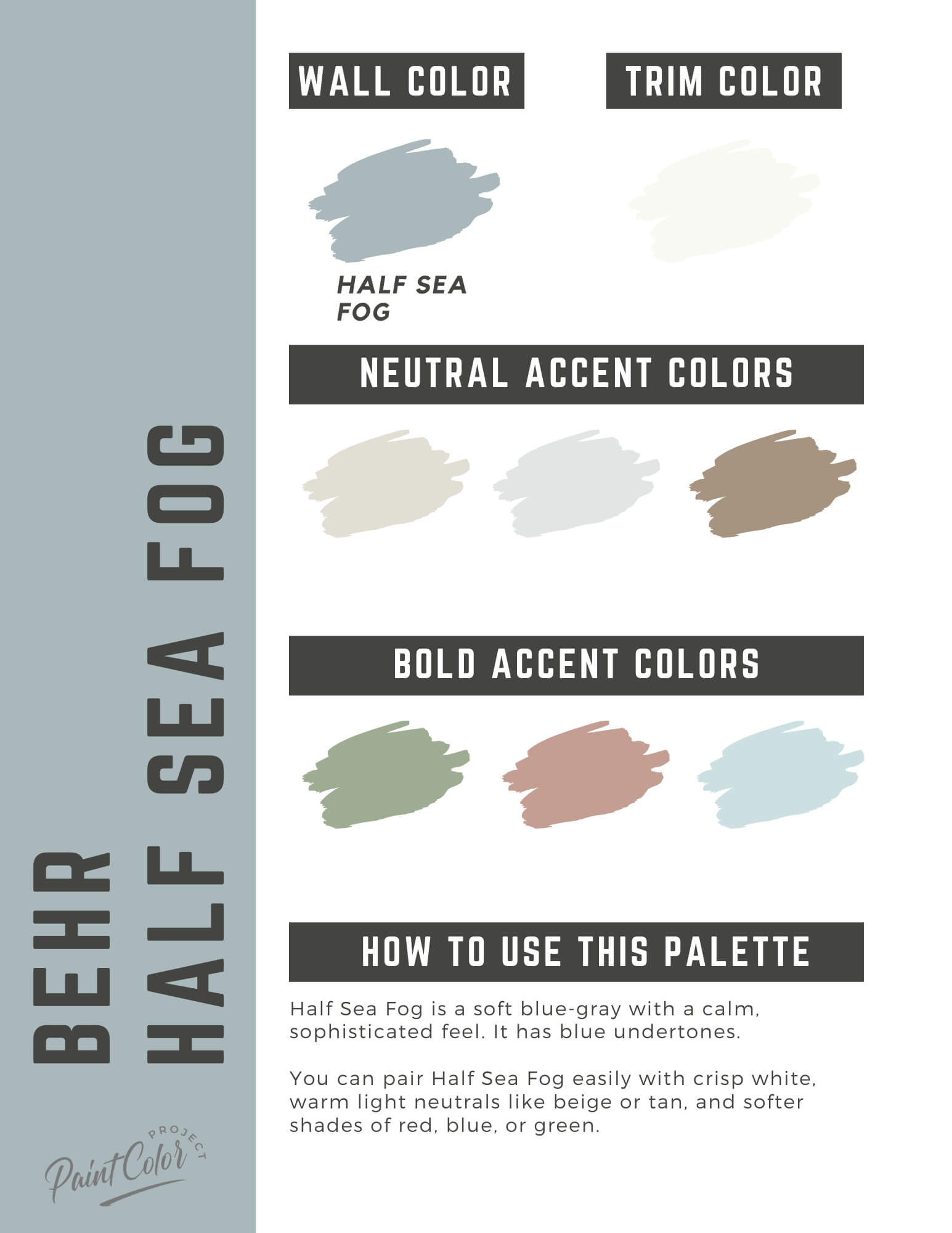 Behr Half Sea Fog Paint Color Palette