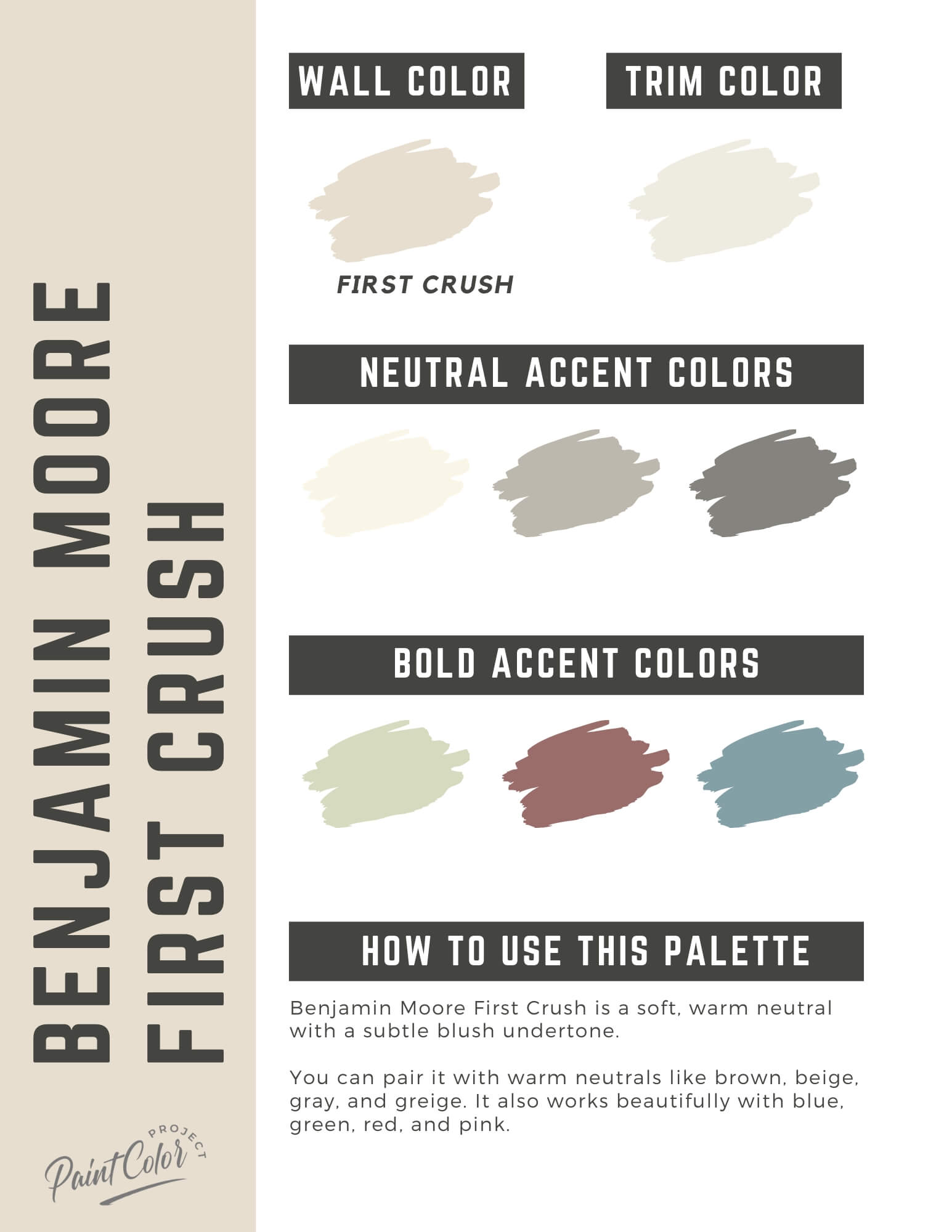 Benjamin Moore First Crush Paint Color Palette