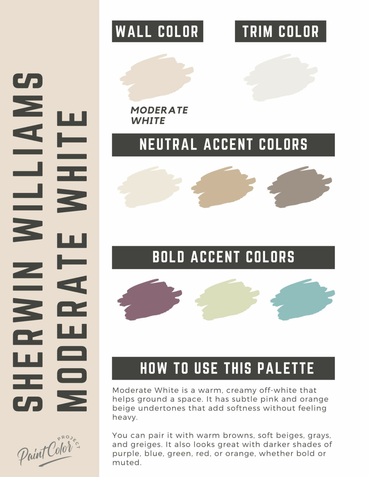 Sherwin Williams Moderate White Paint Color Palette - The Paint Color ...