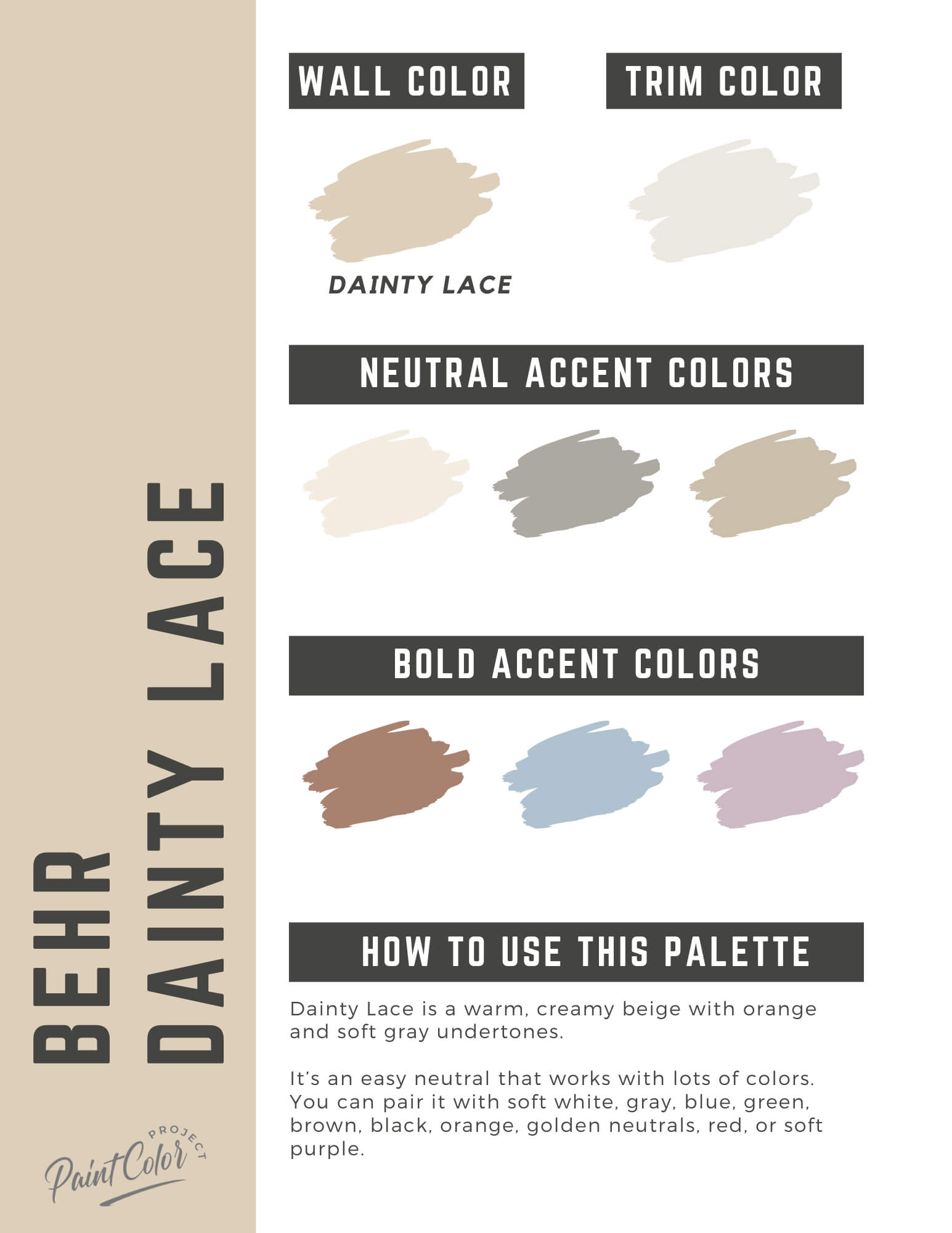 Behr Dainty Lace Paint Color Palette