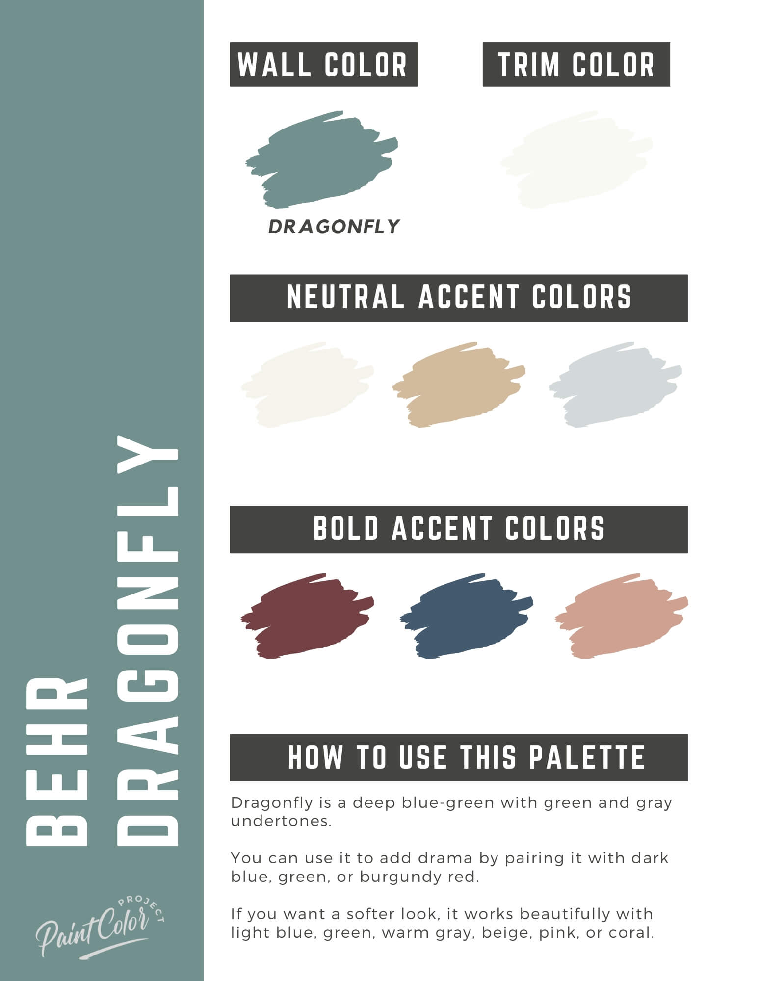 Behr Dragonfly Paint Color Palette