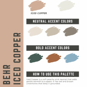 Behr Iced Copper Paint Color Palette
