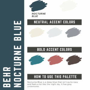 Behr Nocturne Blue Paint Color Palette