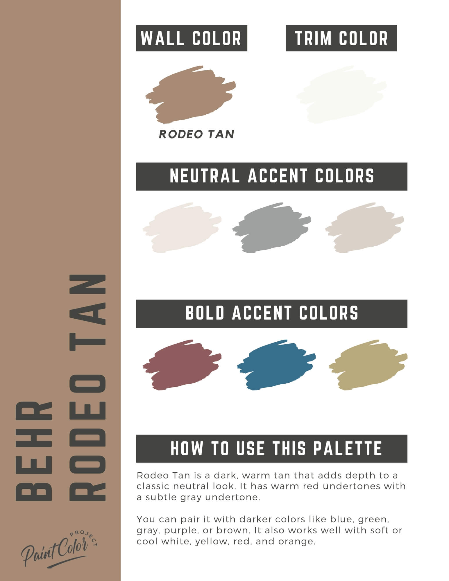 Behr Rodeo Tan Paint Color Palette