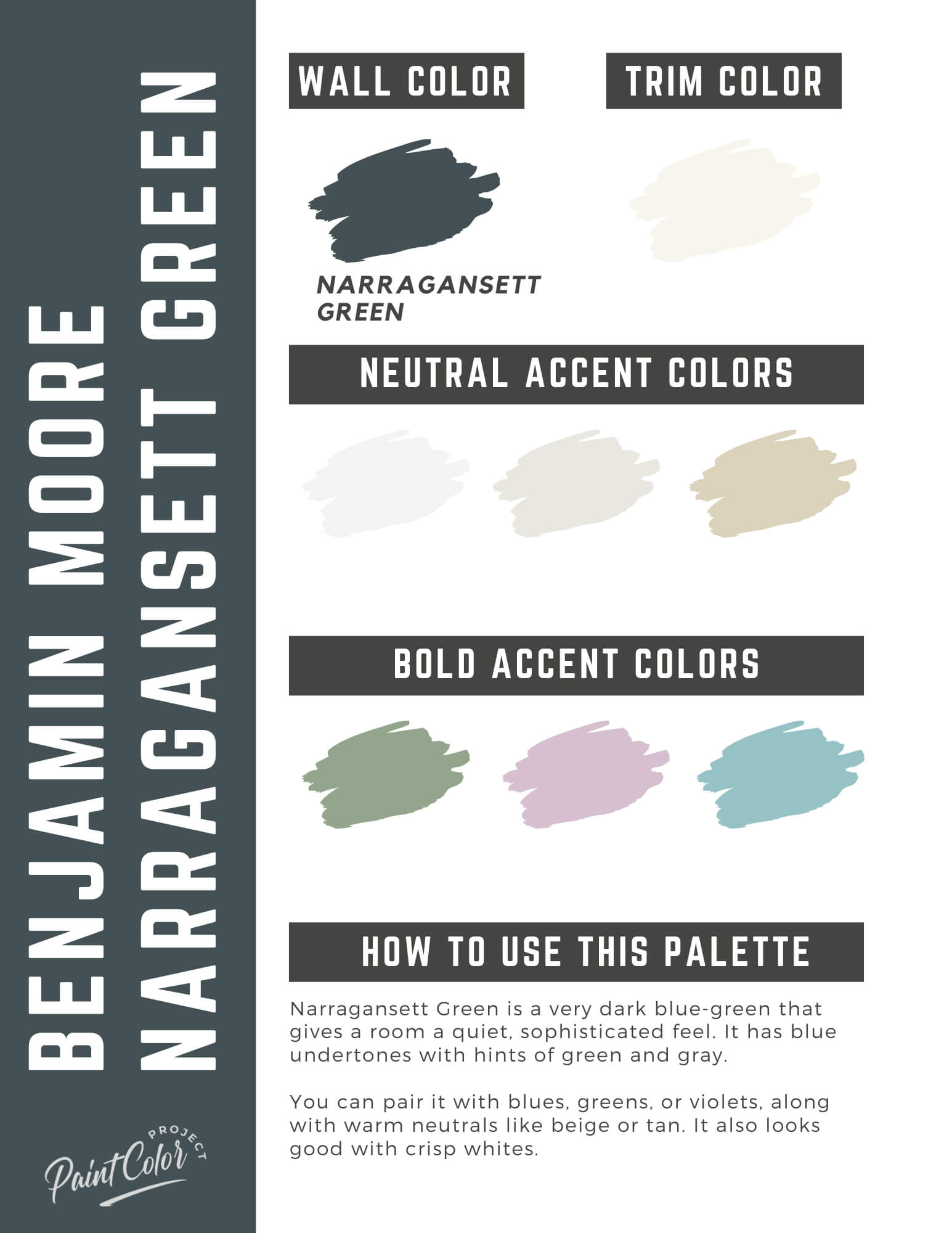Benjamin Moore Narragansett Green Paint Color Palette