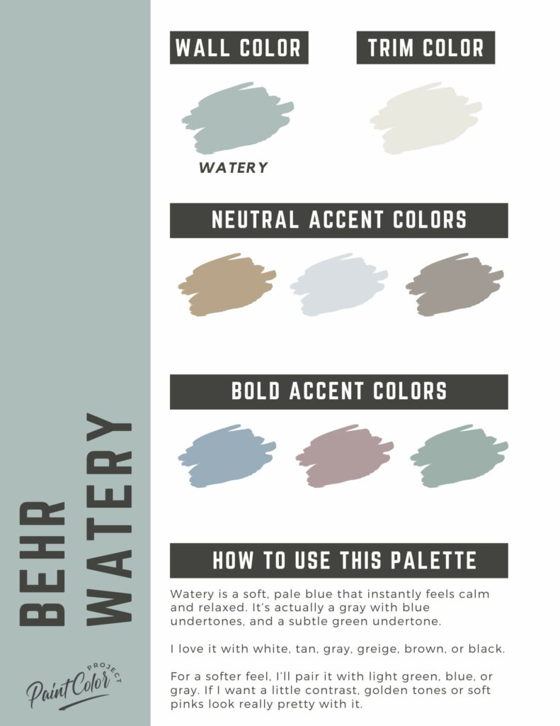 B Erry Color Behr Watery Paint Color Palette - The Paint Color Project