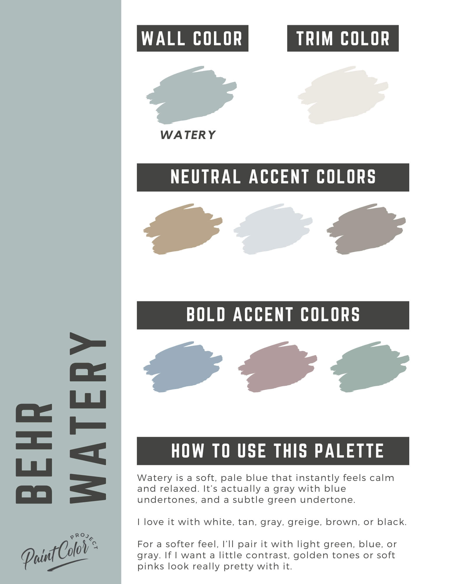 Behr Watery Paint Color Palette