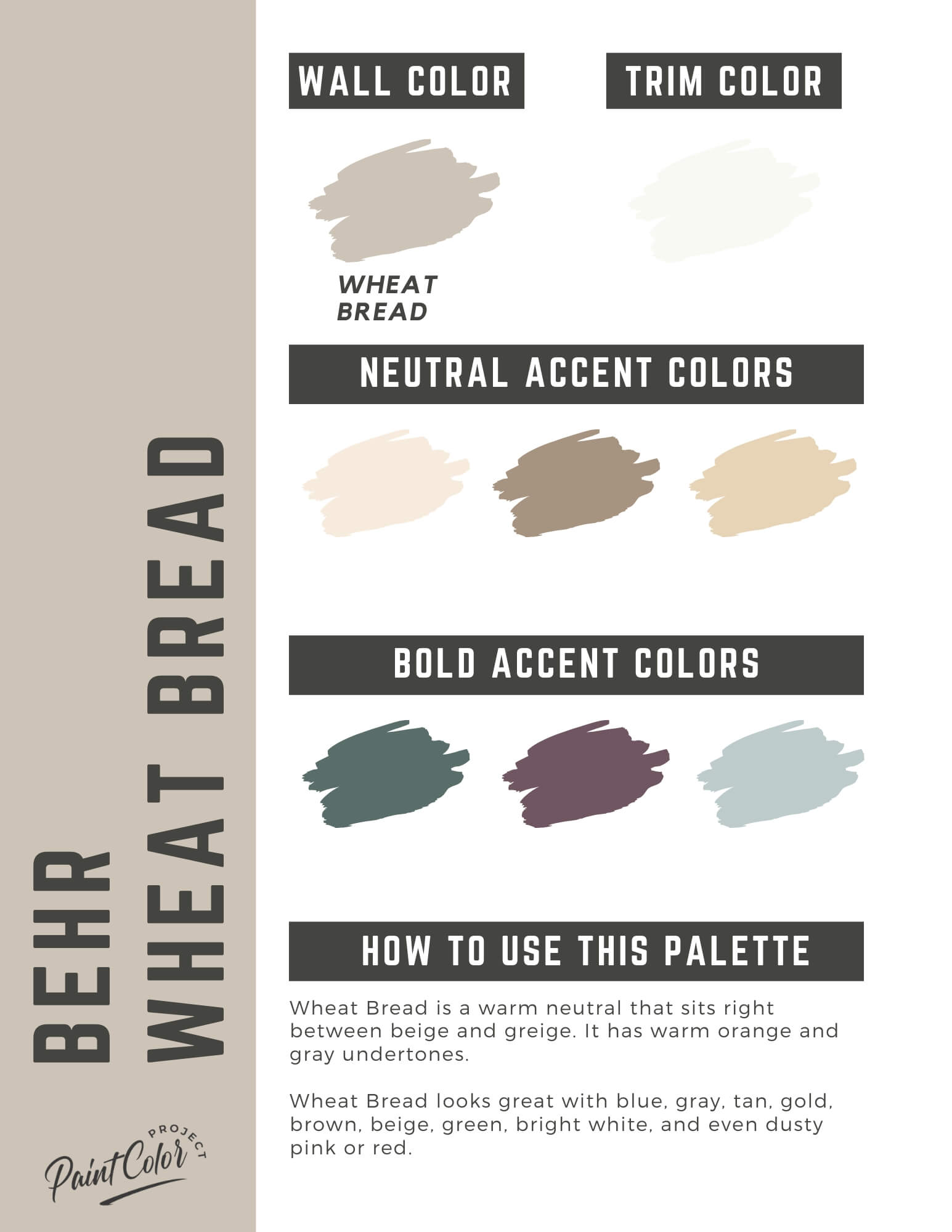 Behr Wheat Bread Paint Color Palette