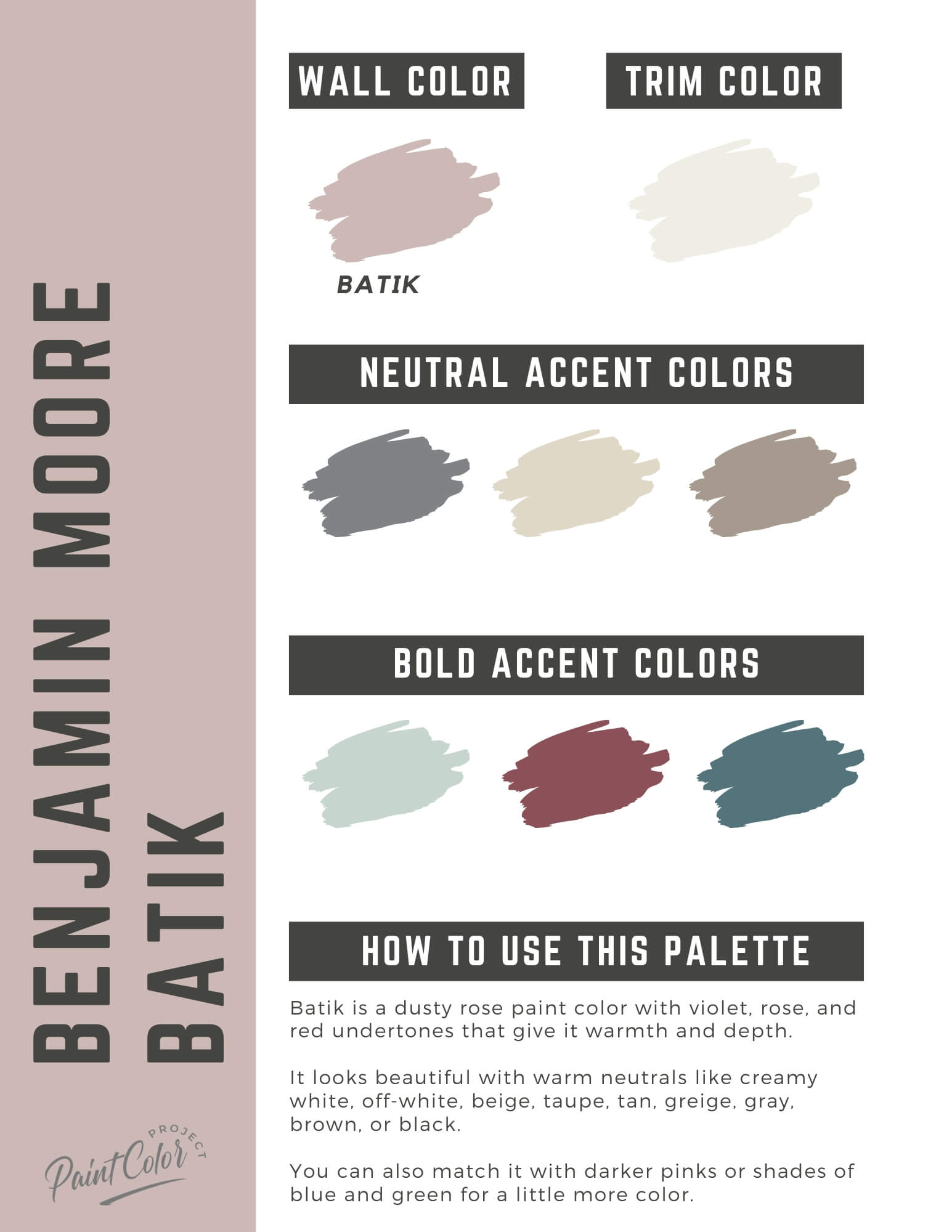 Benjamin Moore Batik Paint Color Palette