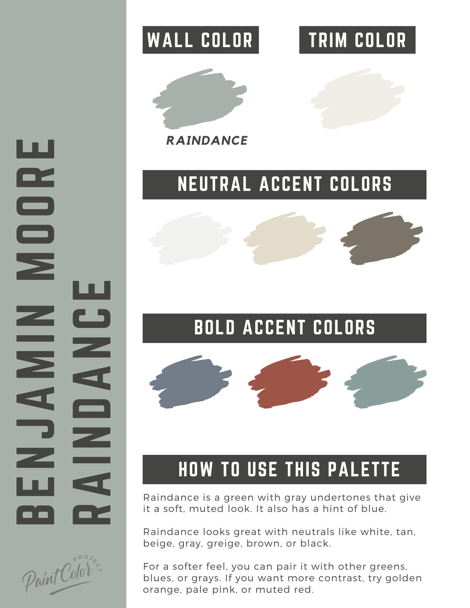 Benjamin Moore Raindance Paint Color Palette