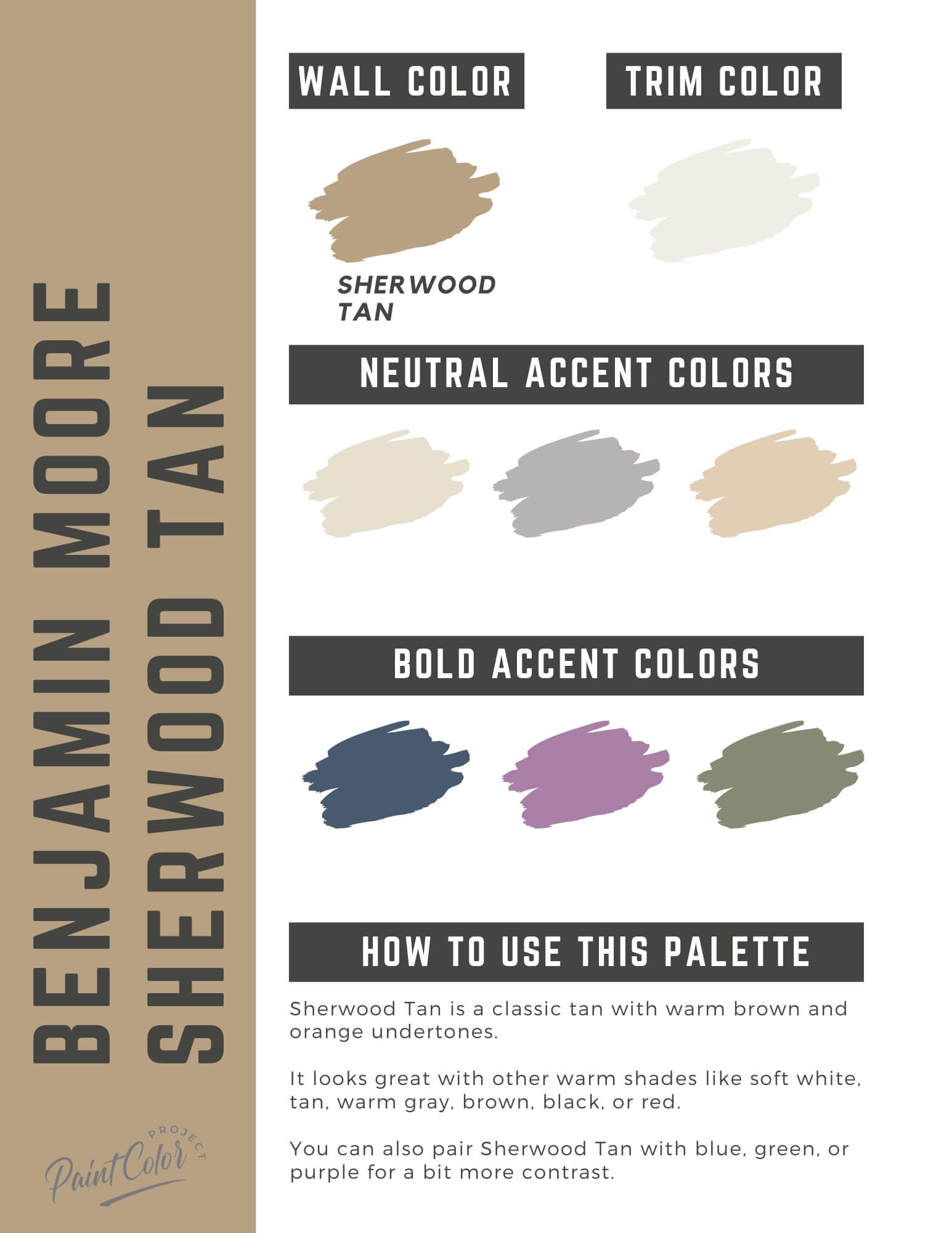 Benjamin Moore Sherwood Tan Paint Color Palette