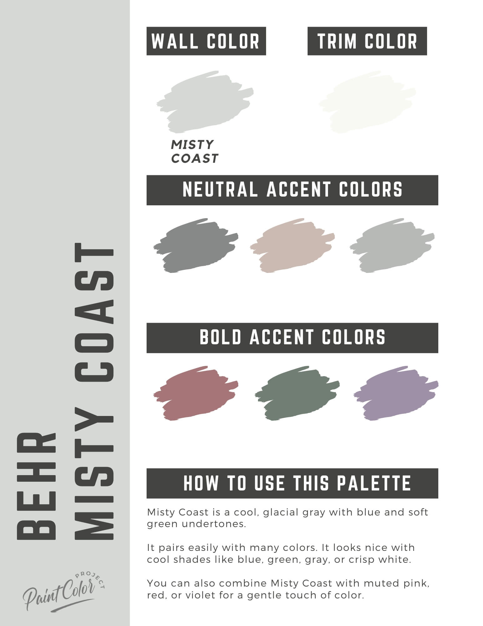 Behr Misty Coast Paint Color Palette - The Paint Color Project