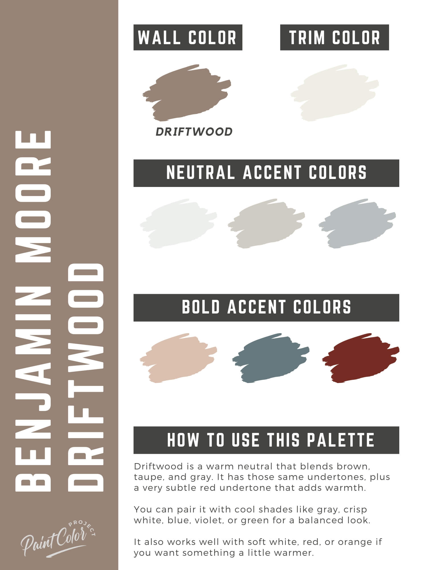 Benjamin Moore Driftwood Paint Color Palette