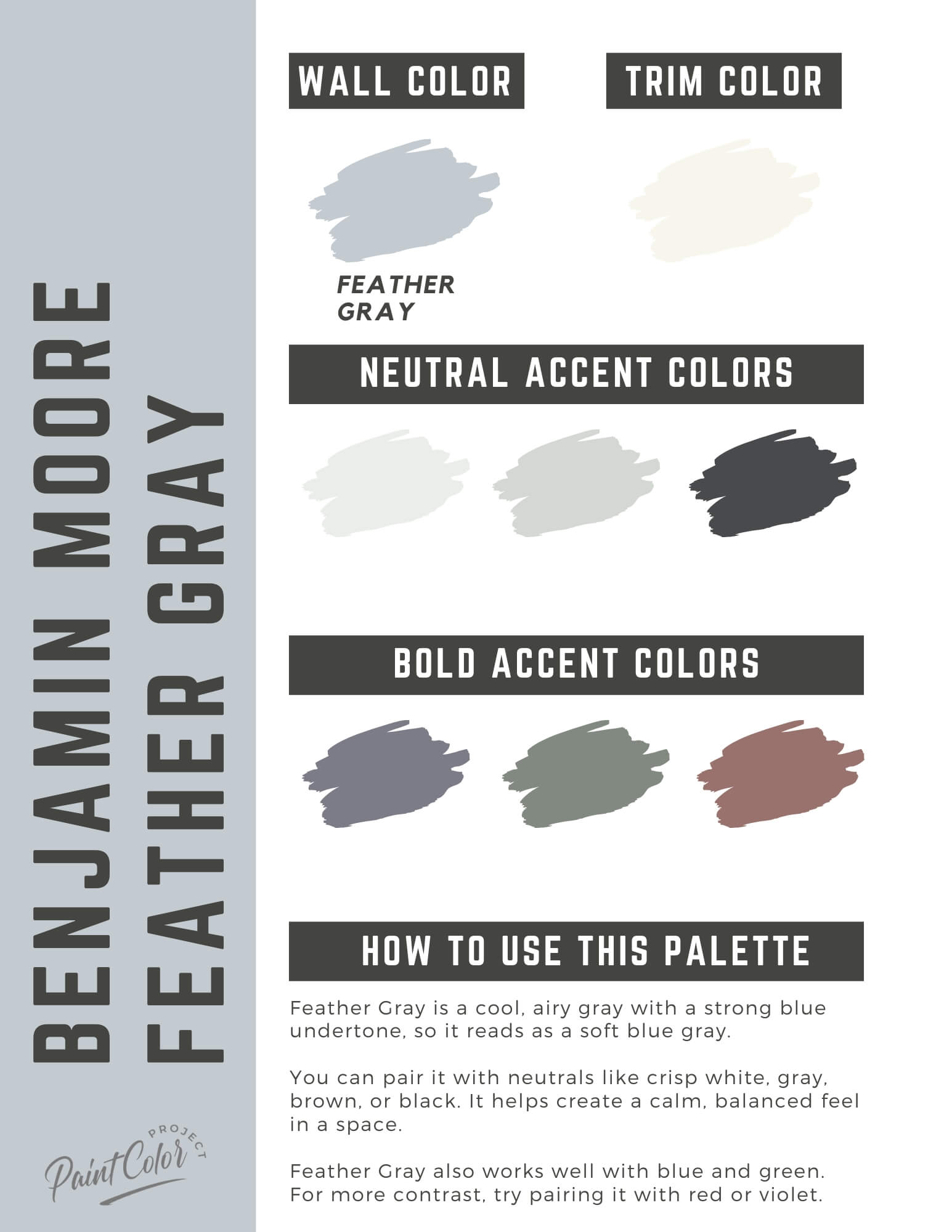 Benjamin Moore Feather Gray Paint Color Palette
