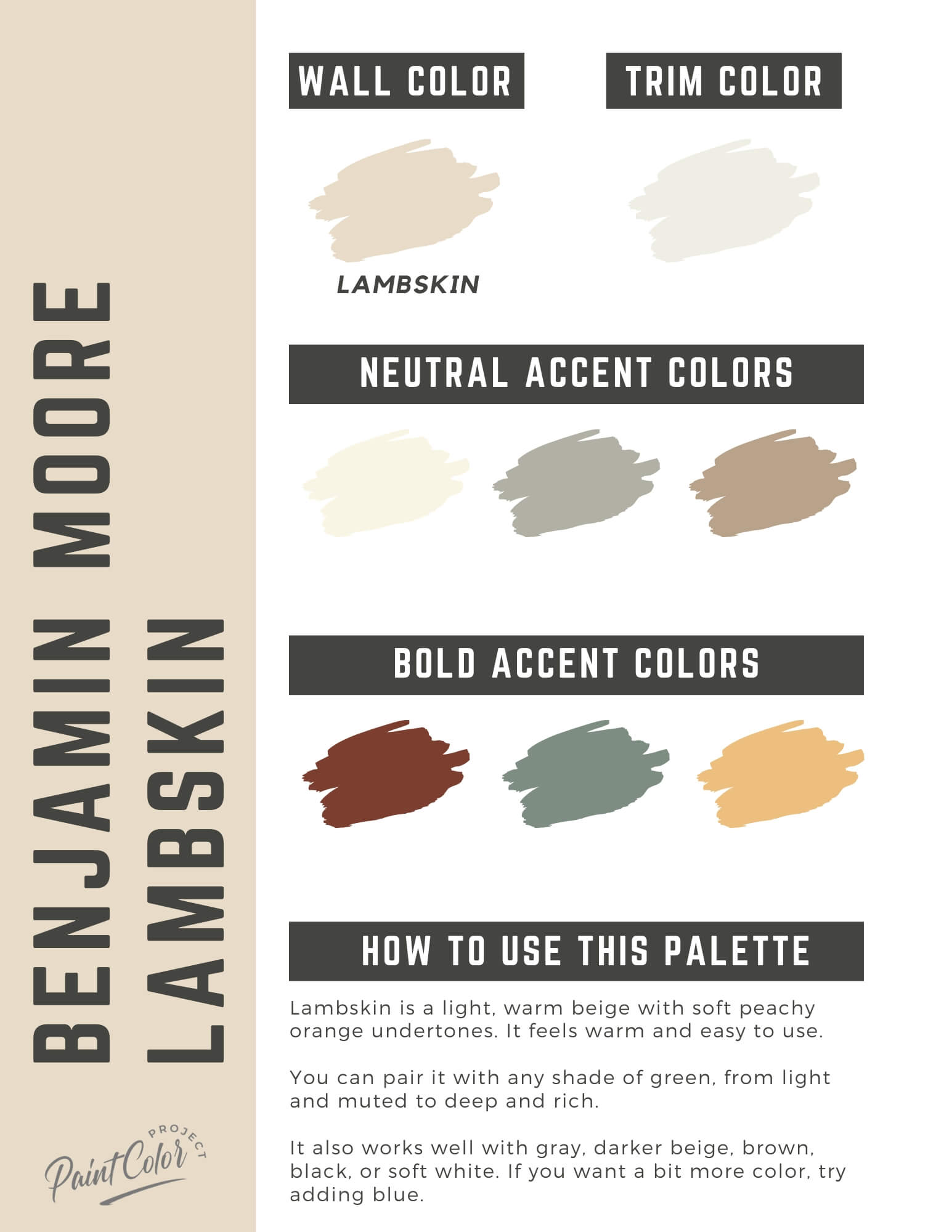 Benjamin Moore Lambskin Paint Color Palette