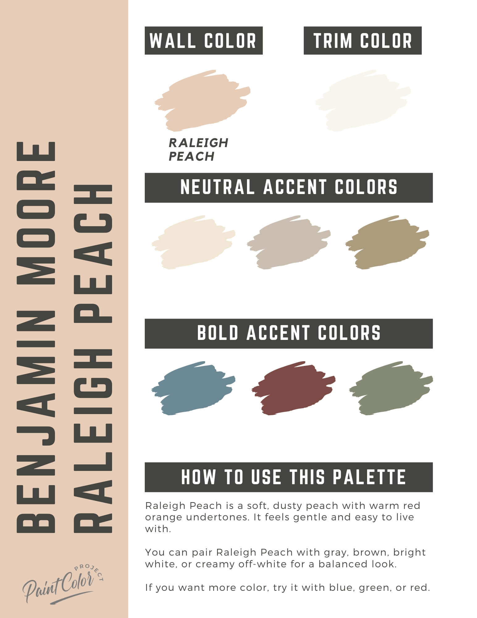 Benjamin Moore Raleigh Peach Paint Color Palette