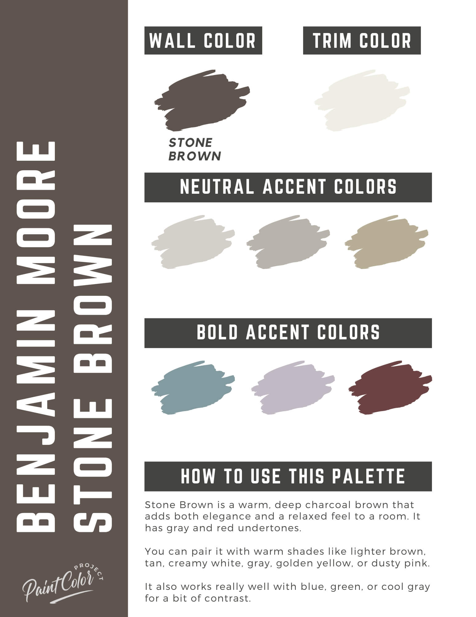 Benjamin Moore Stone Brown Paint Color Palette