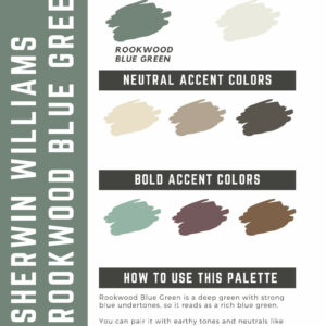 Sherwin Williams Rookwood Blue Green Paint Color Palette
