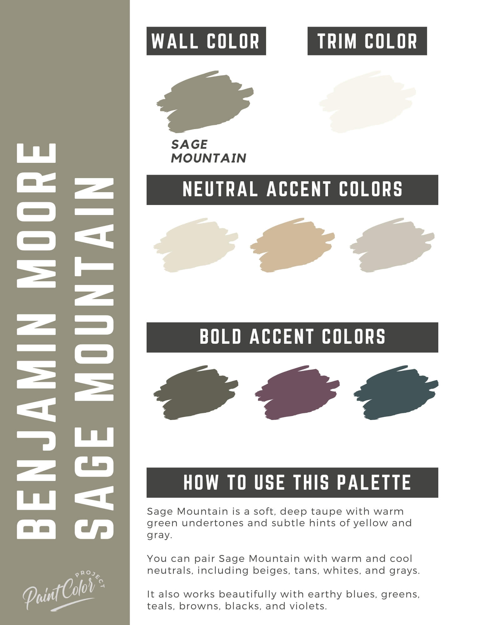 Benjamin Moore Sage Mountain Paint Color Palette