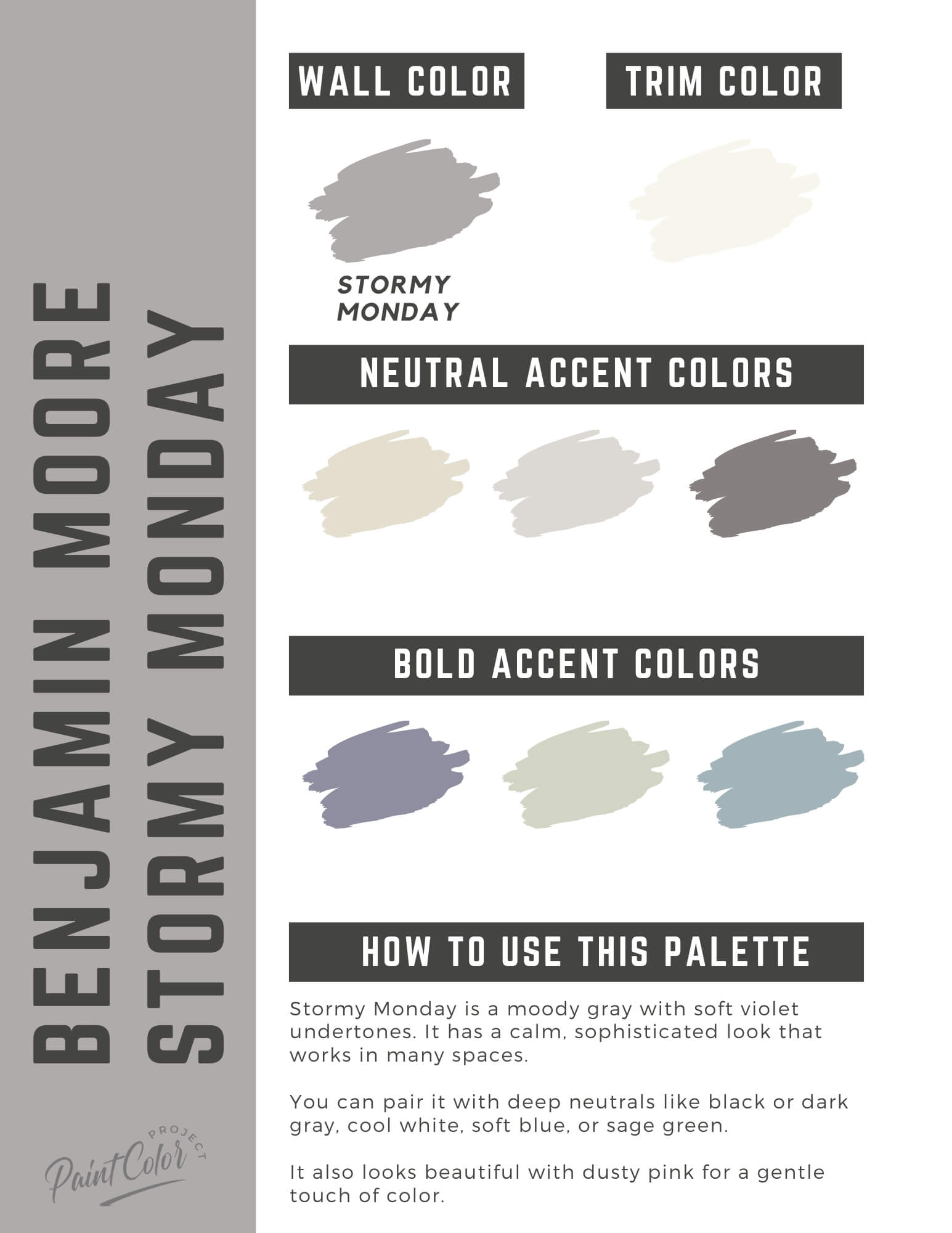 Benjamin Moore Stormy Monday Paint Color Palette
