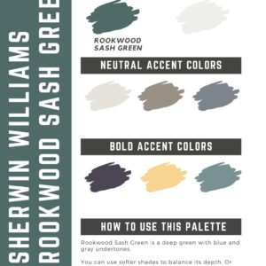 Sherwin Williams Rookwood Sash Green Paint Color Palette