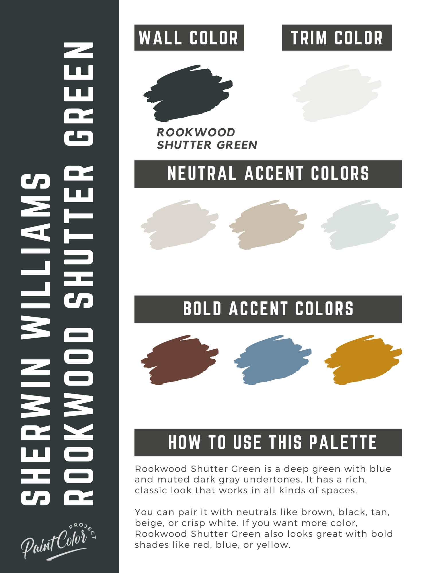 Sherwin Williams Rookwood Shutter Green Paint Color Palette