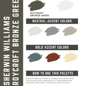 Sherwin Williams Roycroft Bronze Green Paint Color Palette