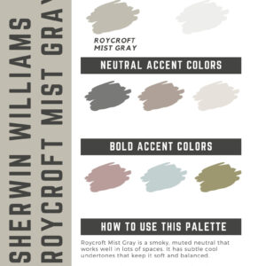 Sherwin Williams Roycroft Mist Gray Paint Color Palette