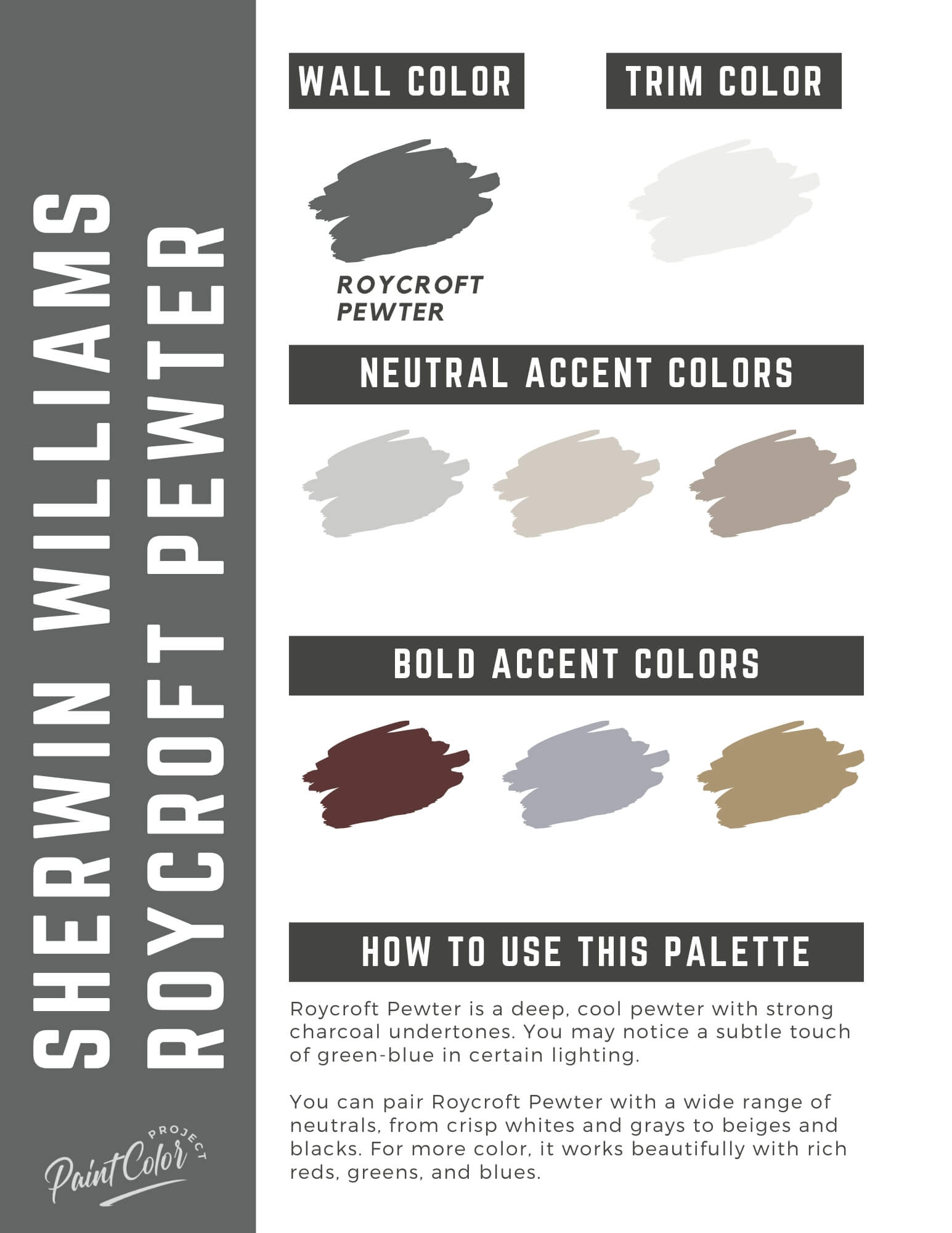 Sherwin Williams Roycroft Pewter Paint Color Palette