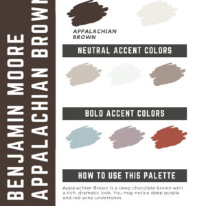 Benjamin Moore Appalachian Brown Paint Color Palette