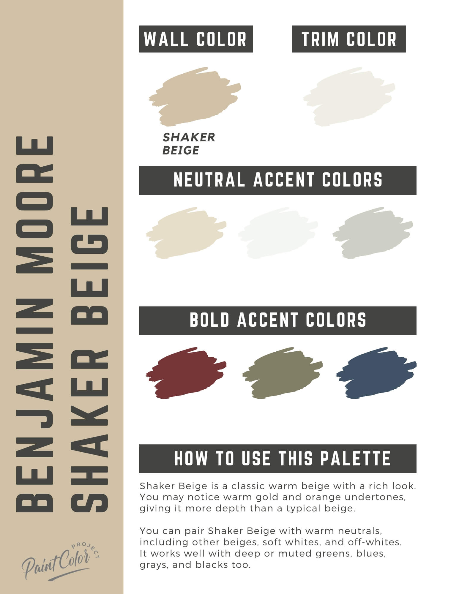 Benjamin Moore Shaker Beige Paint Color Palette