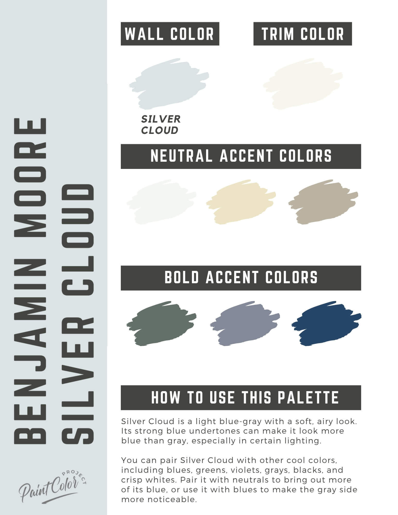Benjamin Moore Silver Cloud Paint Color Palette