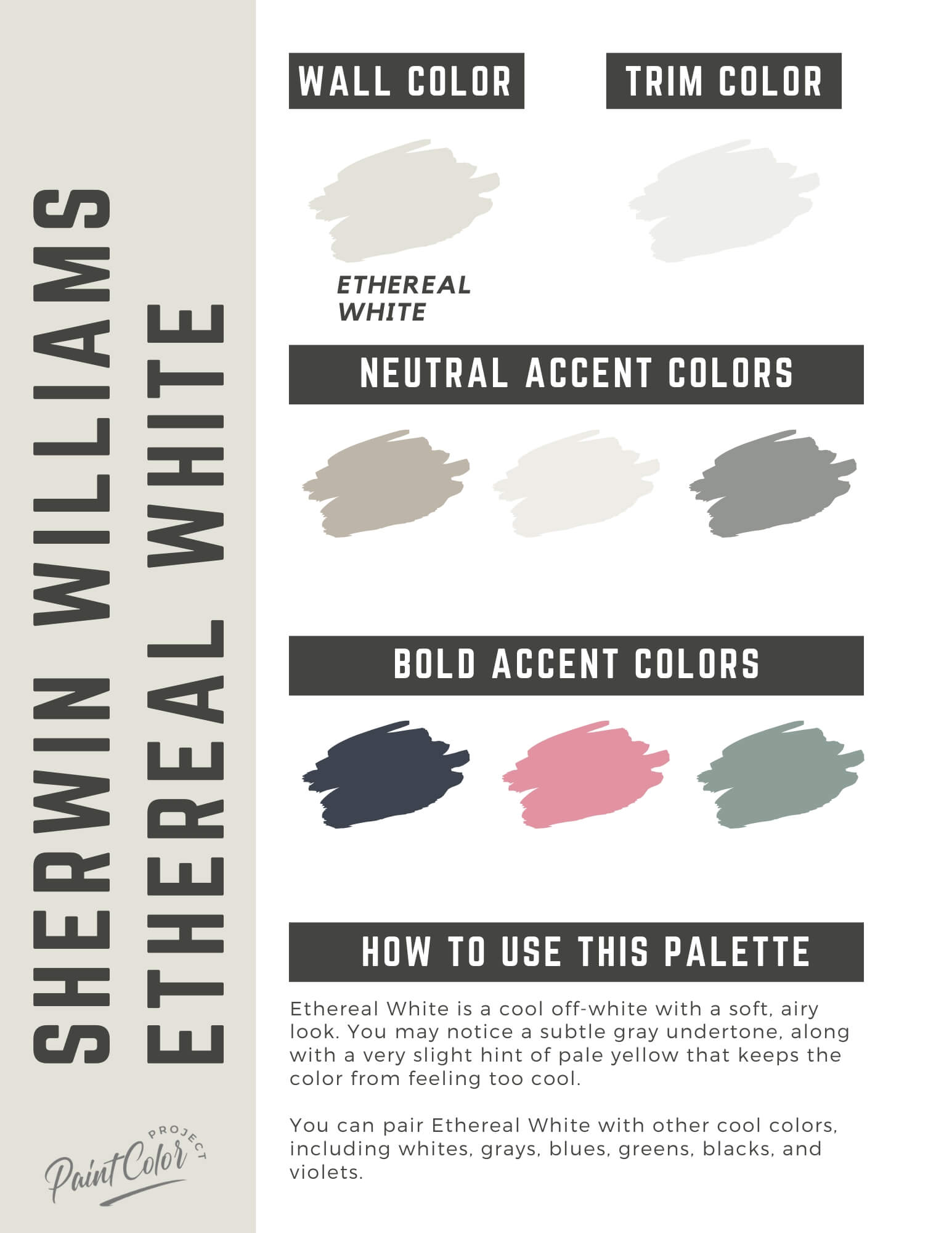 Sherwin Williams Ethereal White Paint Color Palette